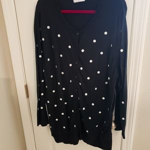 Black and white polka dot cardigan